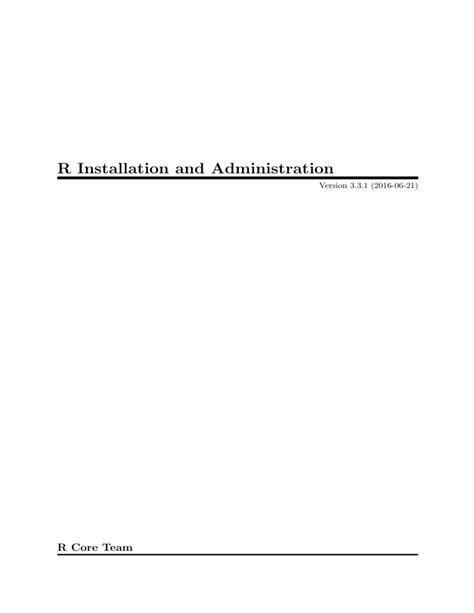 R Installation and Administration.